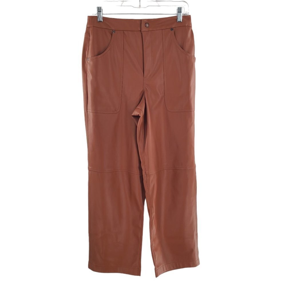 Blank NYC The Baxter Ribcage Straight Leg Faux Leather Pants Size 29‎ Brown